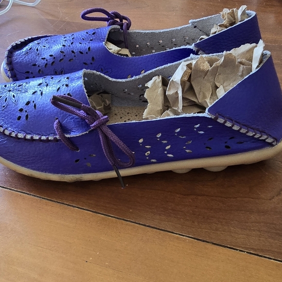 Socofy purple leather flats, size 38/240 - Picture 3 of 6